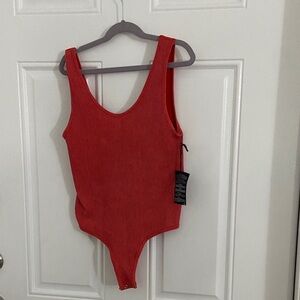 Forever 21 Bold Red ribbed Bodysuit